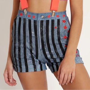 Blackmilk Star and Stripes Cuffed Shorts